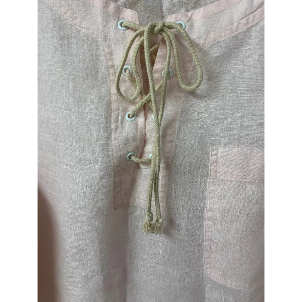 Lauren Pale Pink Linen Top Blouse XL - Picture 2 of 2